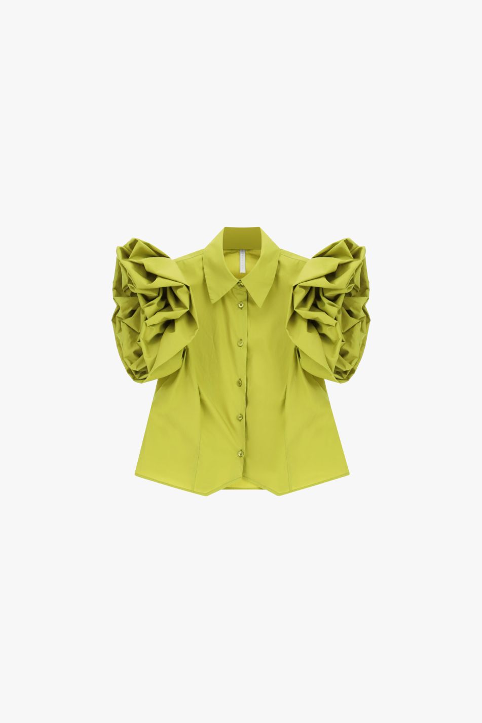 Shirt with ruched sleeves