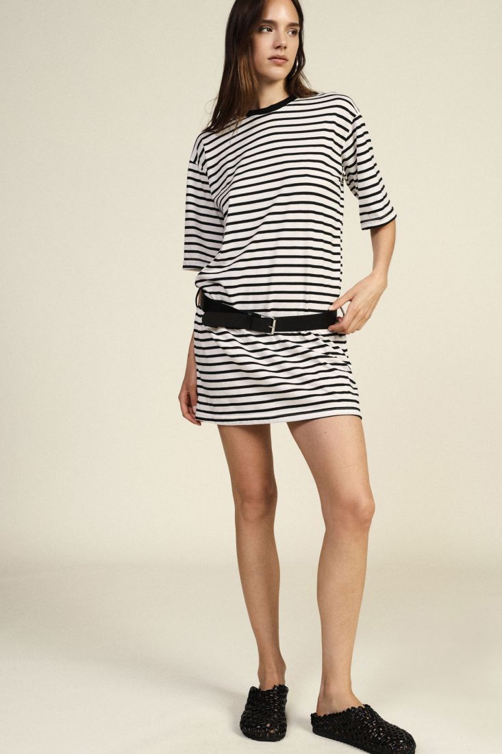 Short dress with stripes