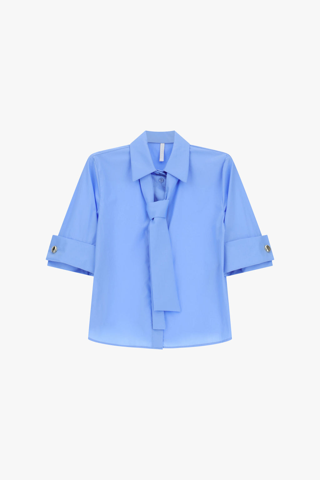 Shirt with turned up sleeves