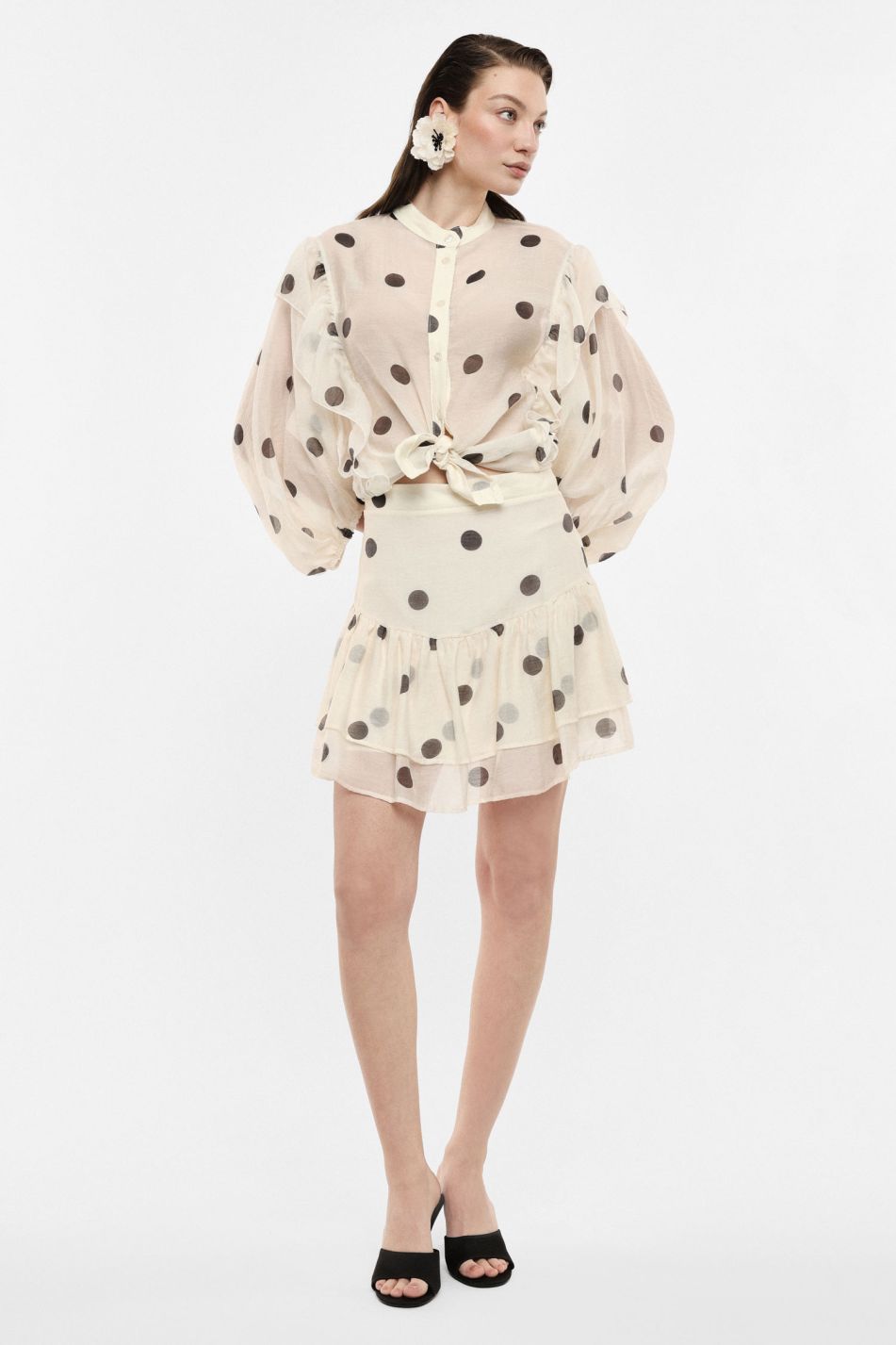 Polka dot mini skirt