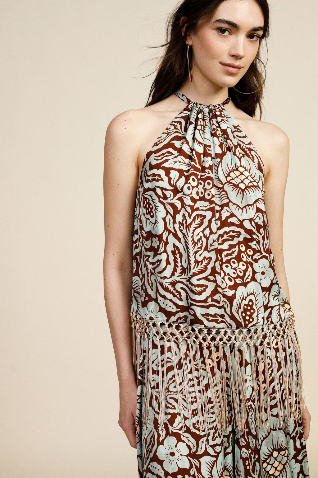 Top withl long fringe
