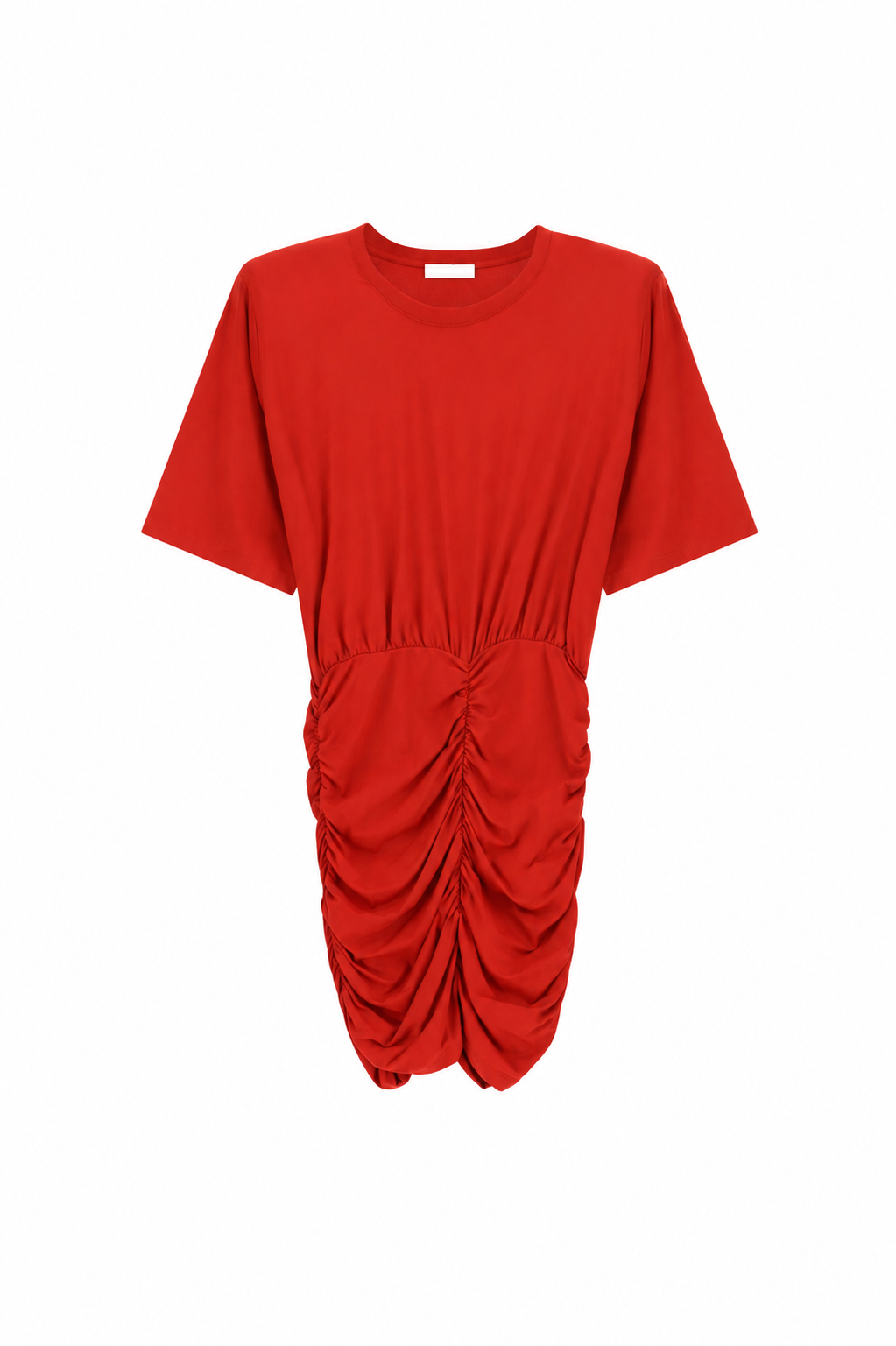 Short dress with gathered skirt