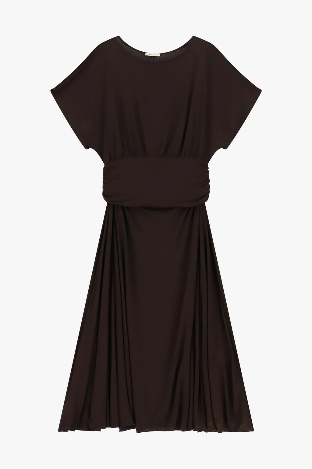 Midi dress with grained belt