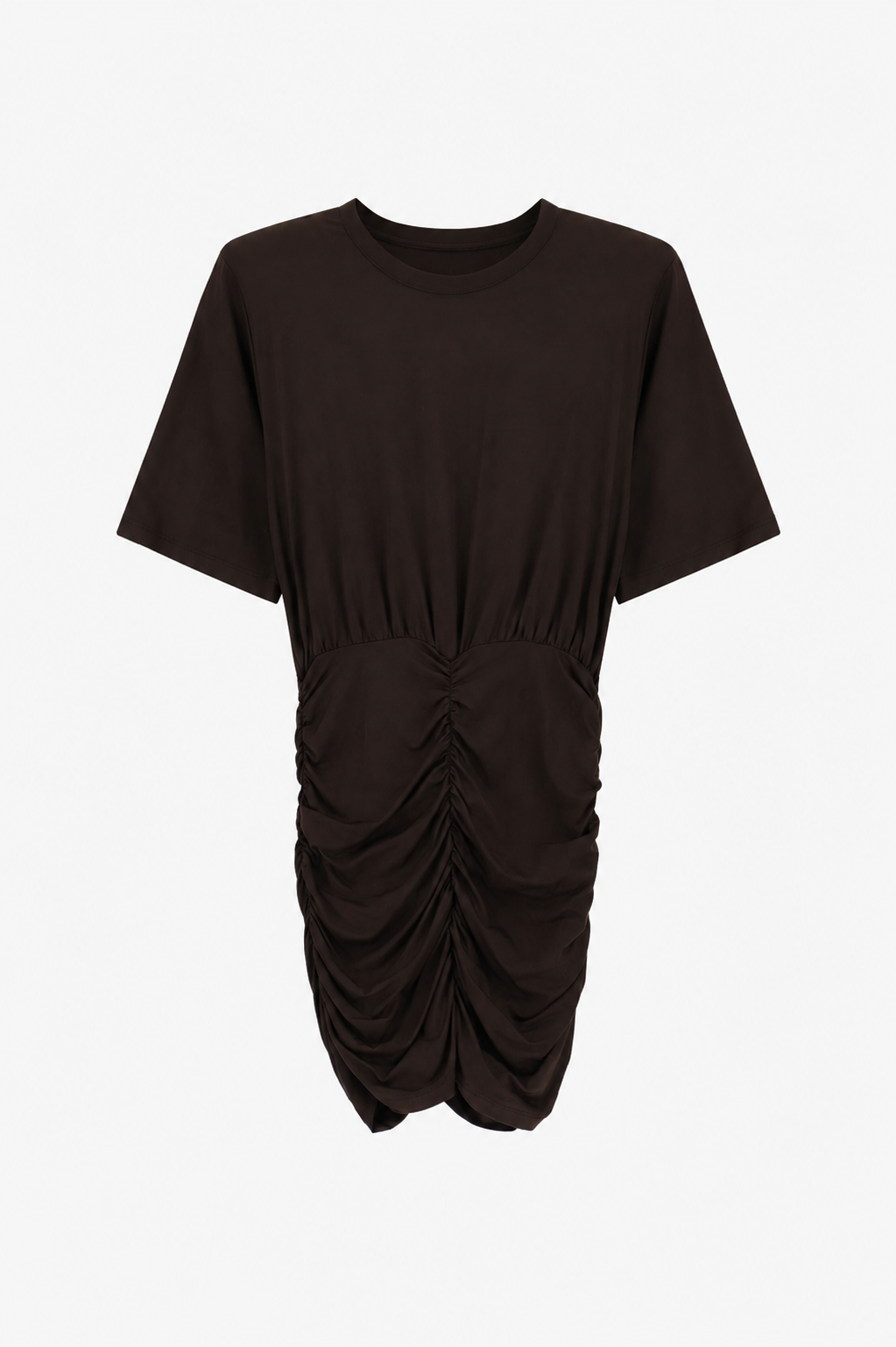 Short dress with gathered skirt