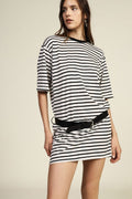 Short dress with stripes