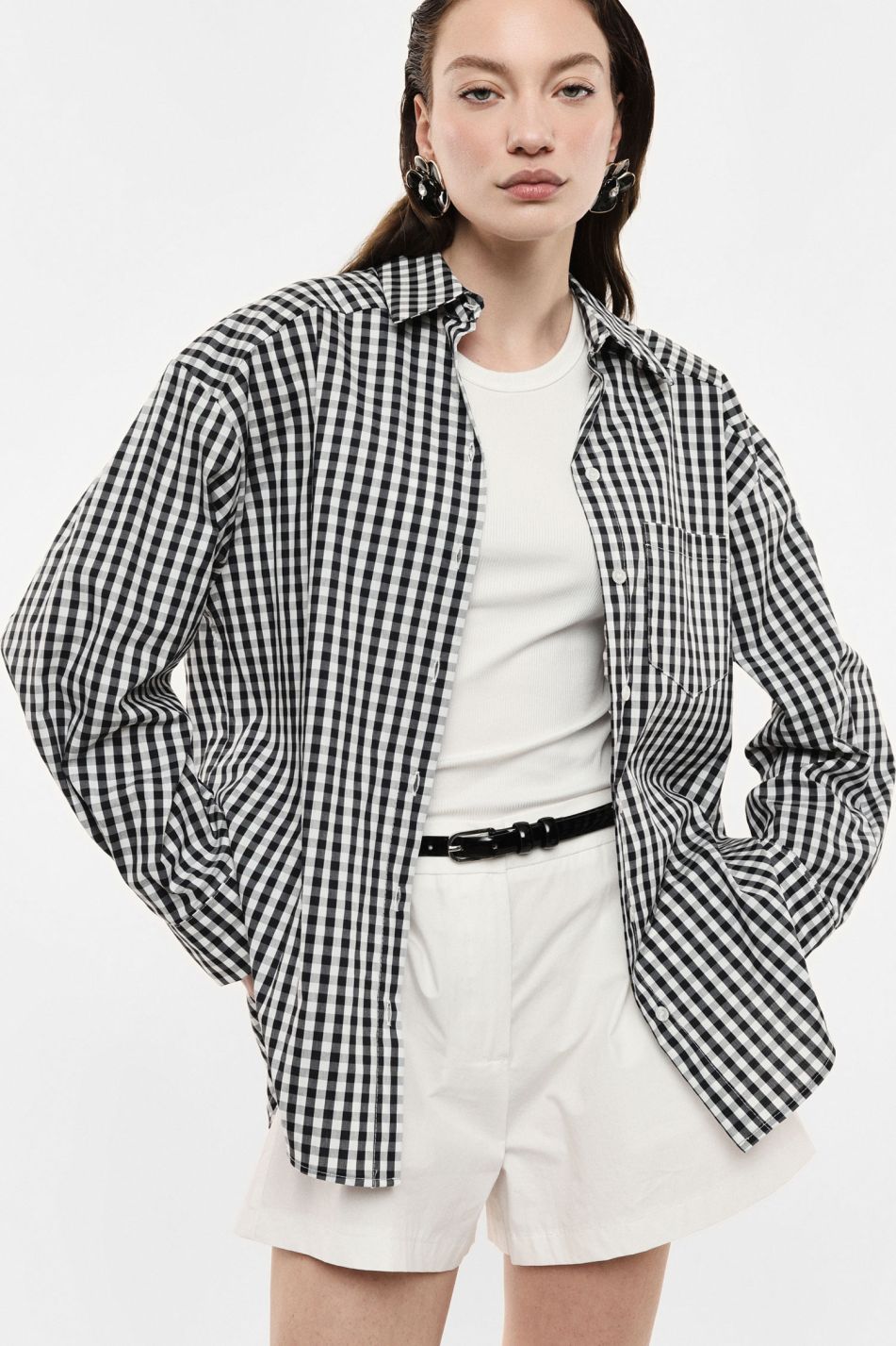 Shirt with check pattern