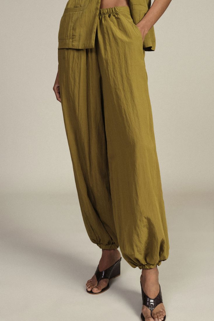 Trousers wide-leg with elastic waist
