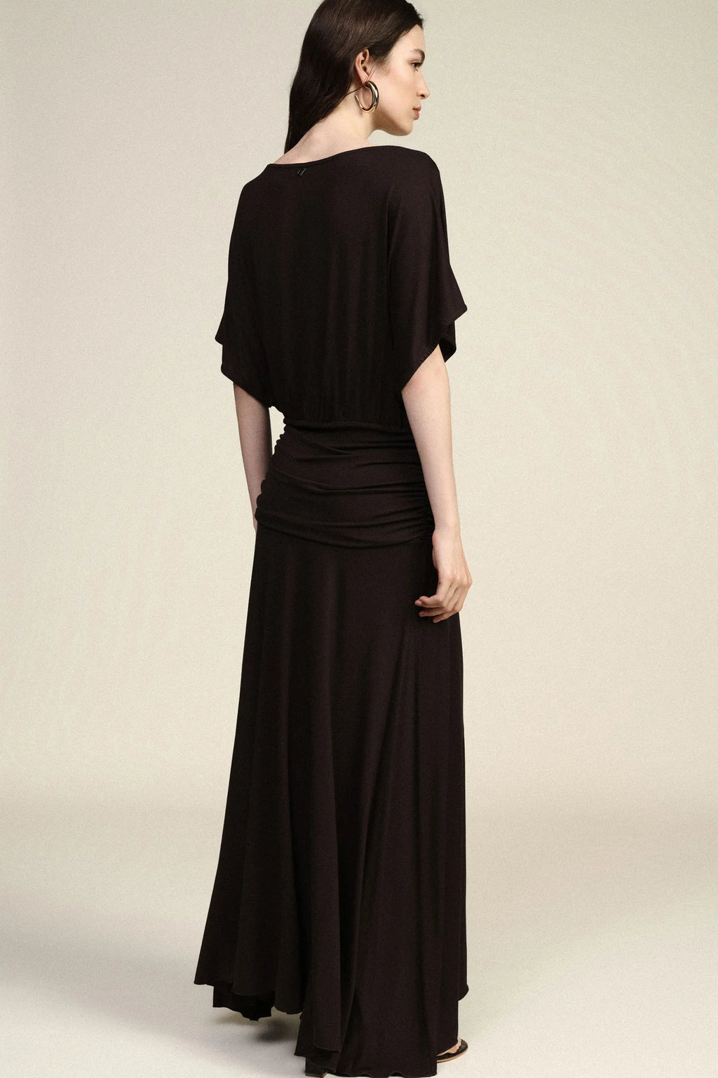 Midi dress with grained belt