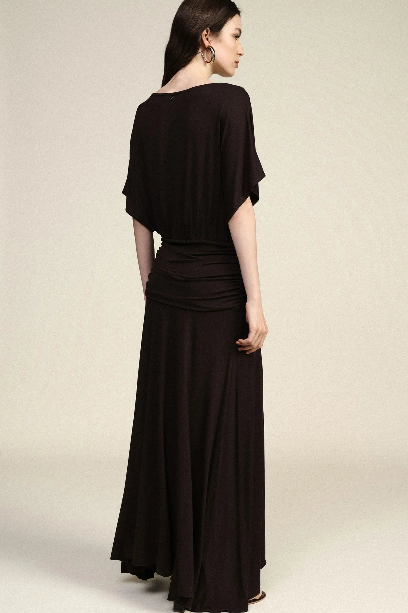 Midi dress with grained belt