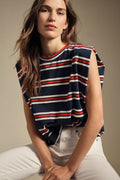 Sleeveless striped top
