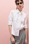 Shirt with turned up sleeves