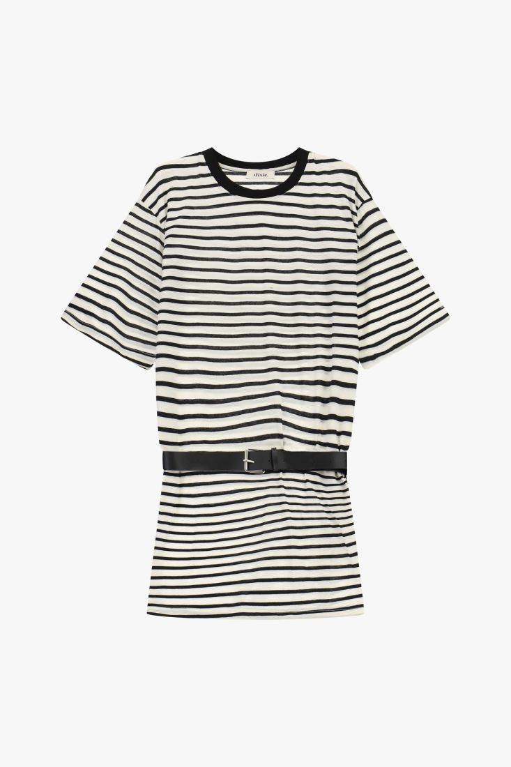 Short dress with stripes