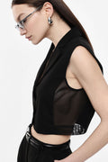 Vest cropped with mesh sides