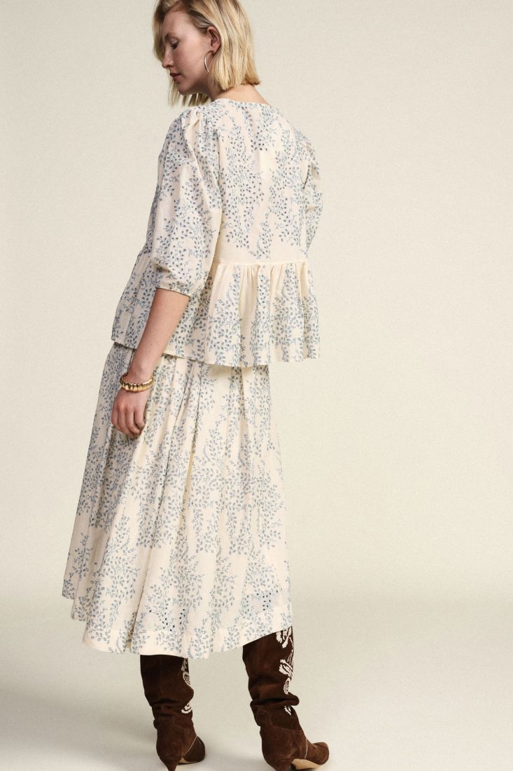 Midi skirt with floral print