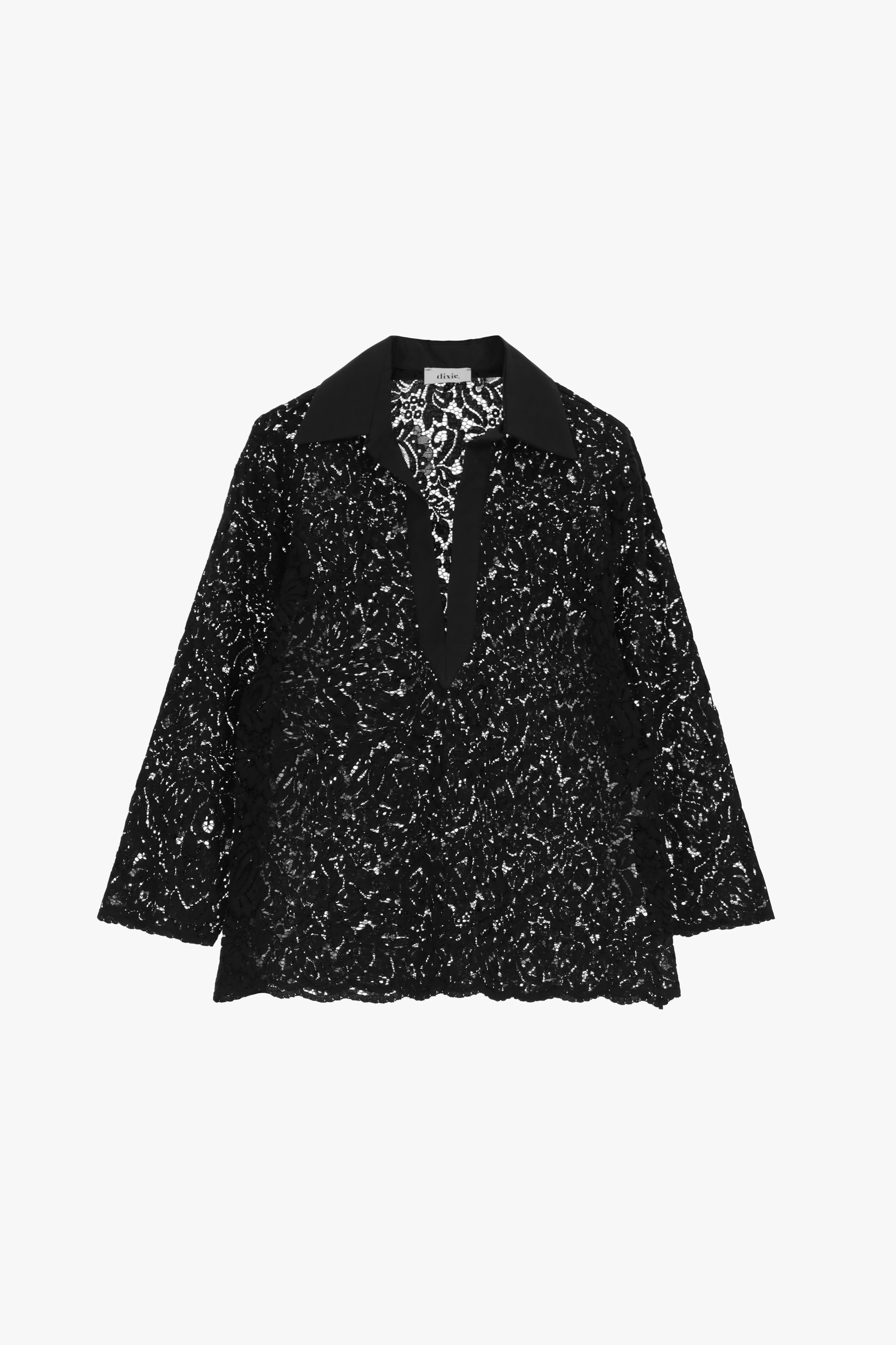 Sheer-look lace shirt