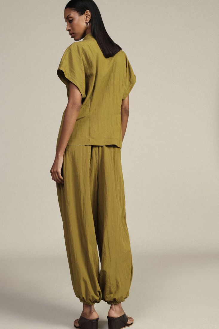 Trousers wide-leg with elastic waist