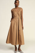 V-neck midi dress