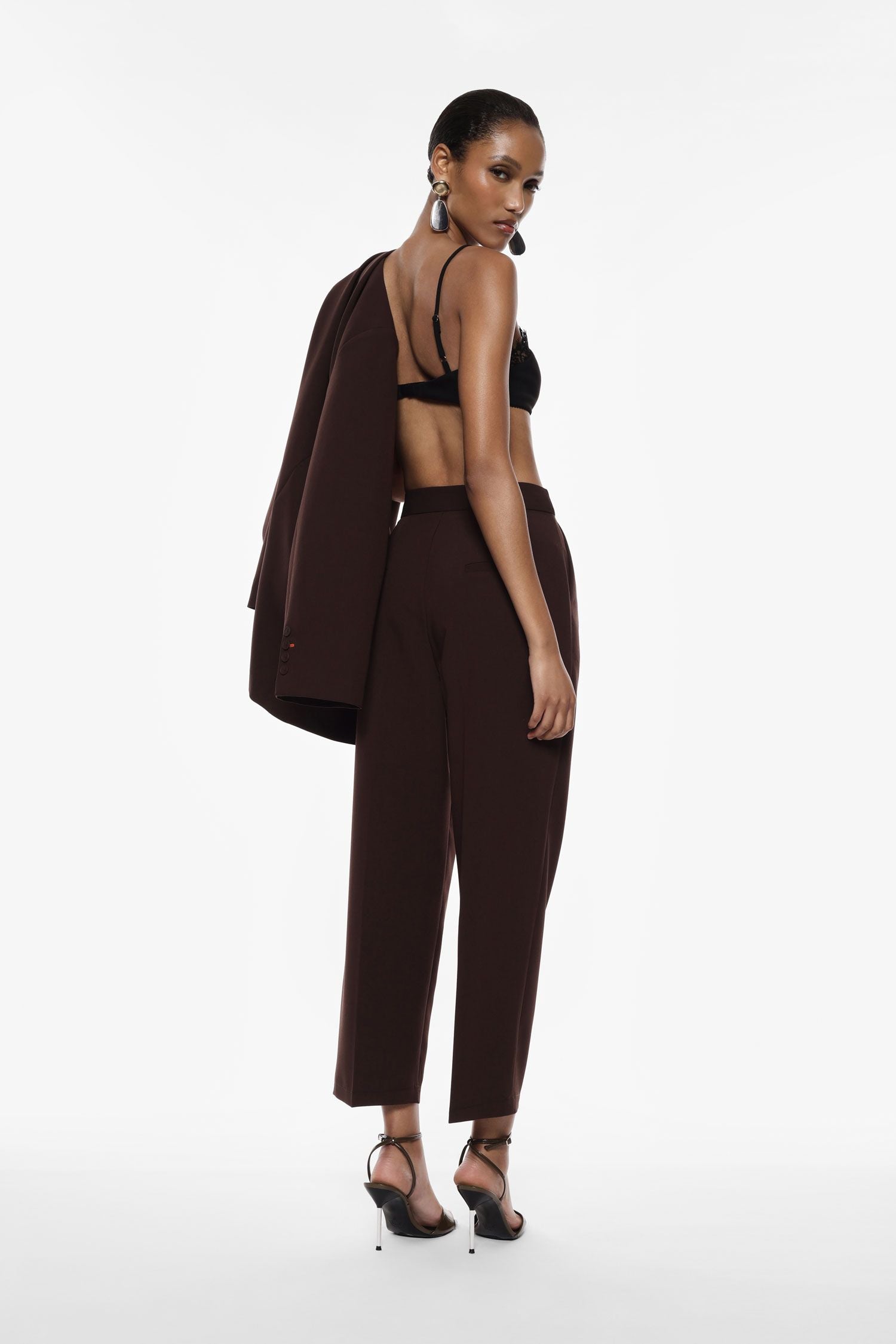 High-rise cropped trousers