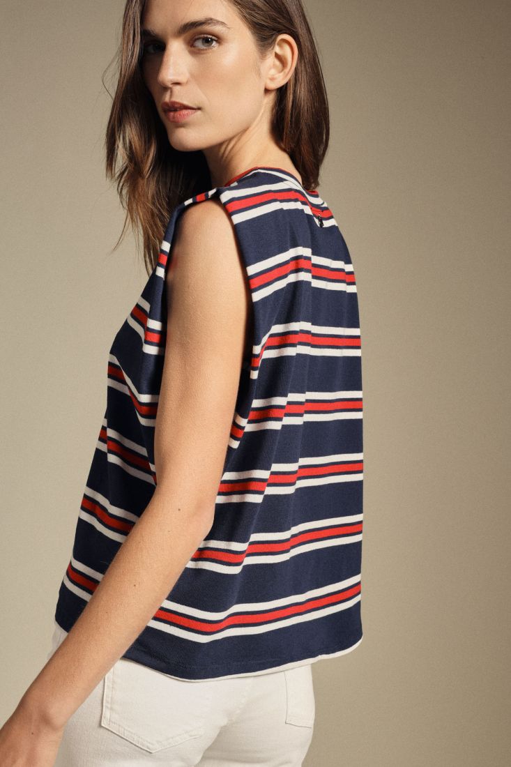 Sleeveless striped top