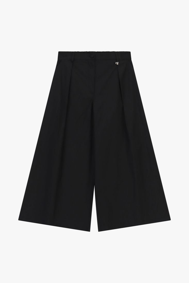 Trousers wide-leg high waist pleated