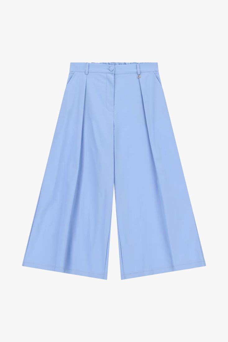 Trousers wide-leg high waist pleated