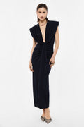 Long dress deep v-neck
