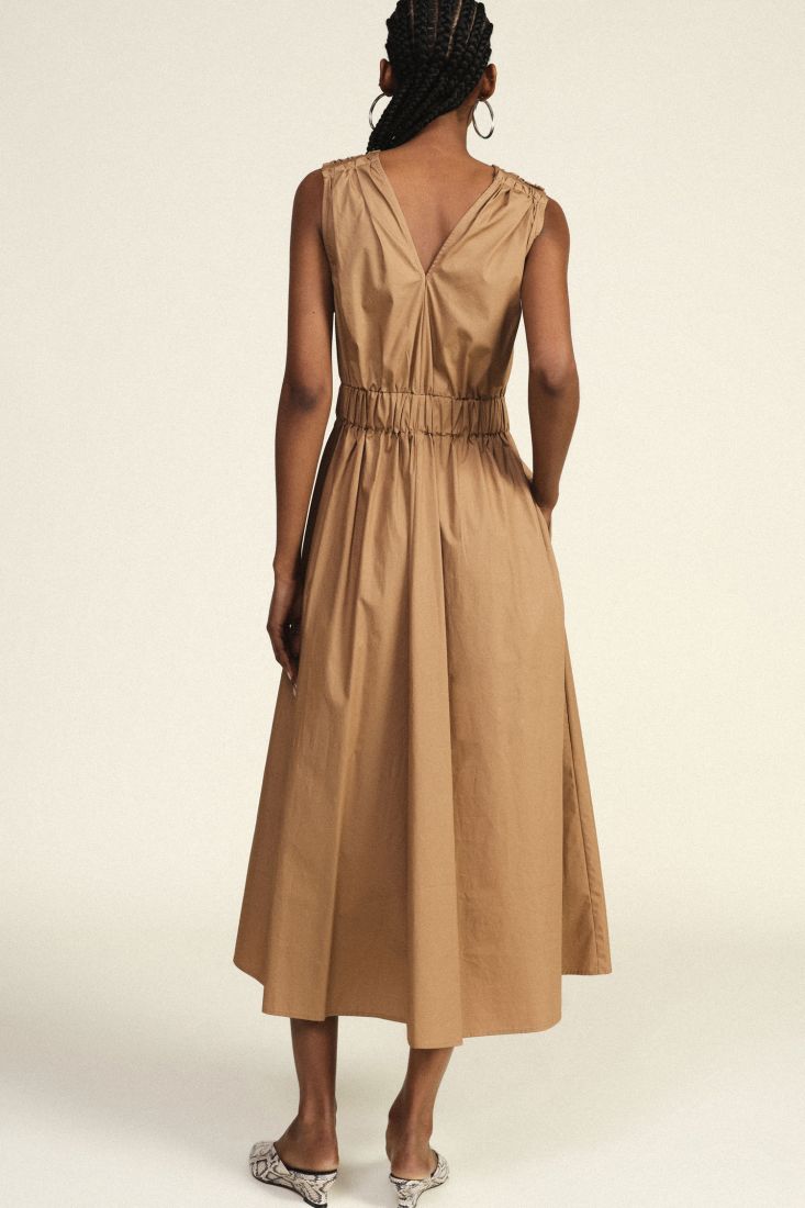 V-neck midi dress