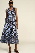 Midi dress with geometric pattern