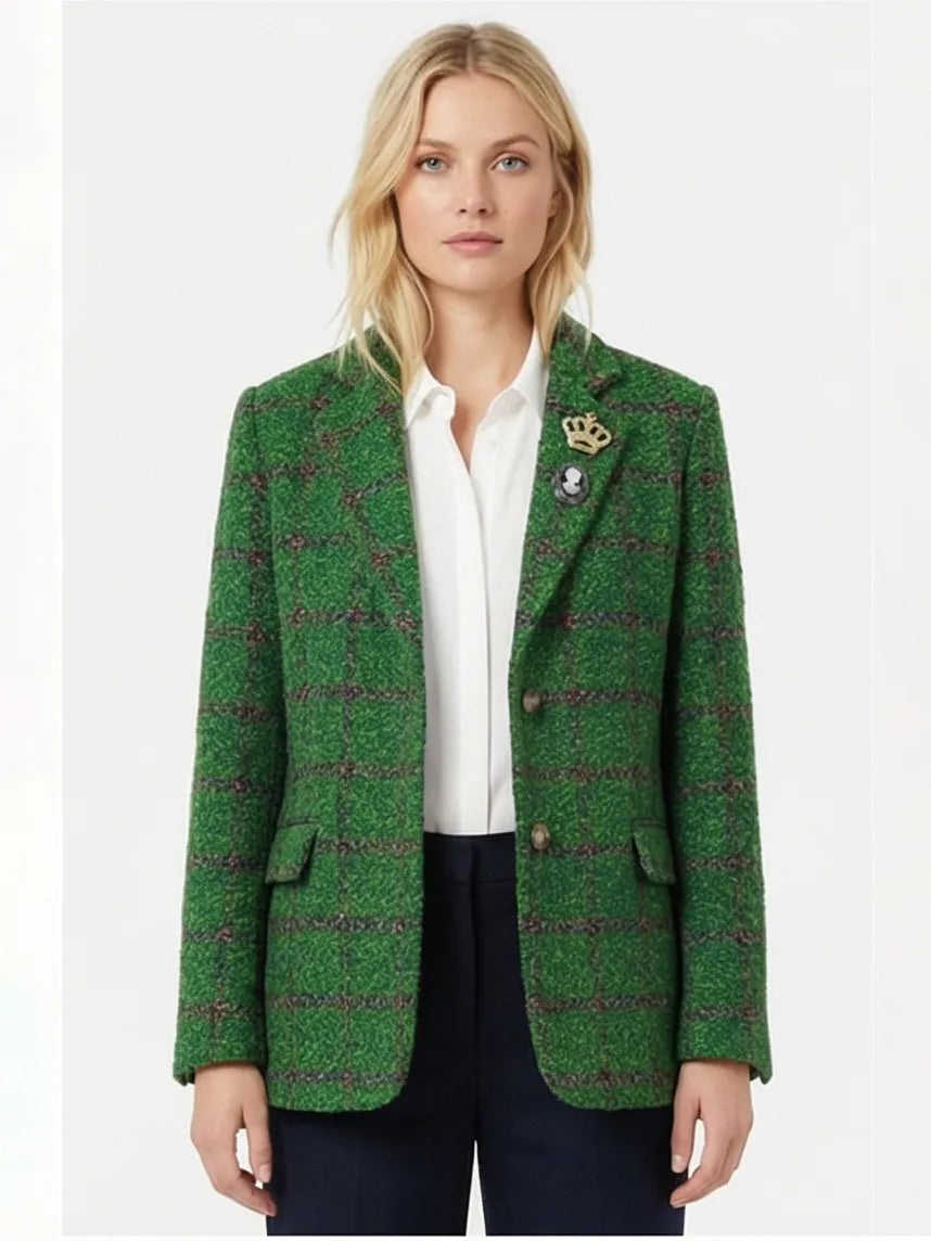 Blazer checked with flap pockets