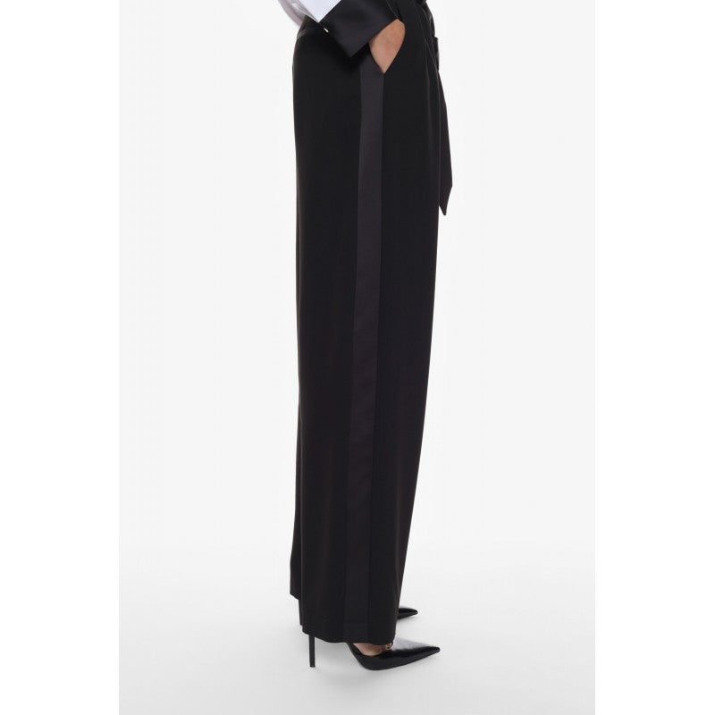 Wide-leg high-rise trousers