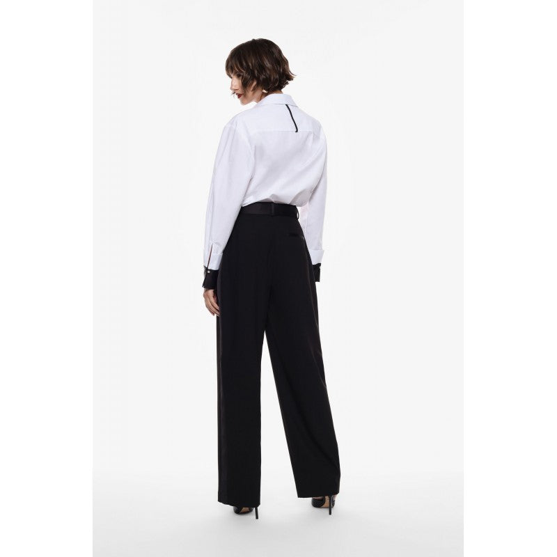 Wide-leg high-rise trousers